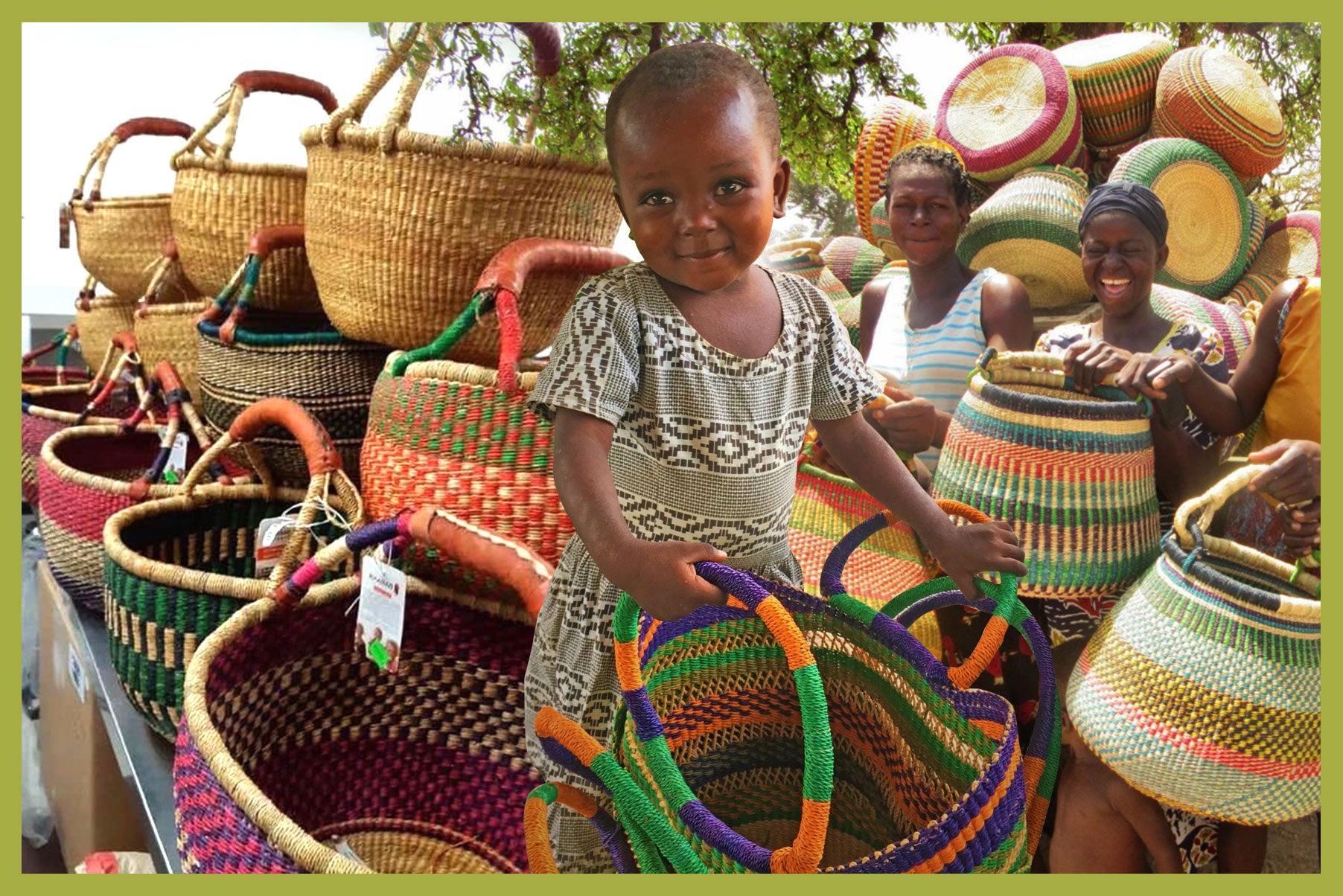 Baraka Bolga Baskets (Fair Trade, Hand-woven, community-sourced)